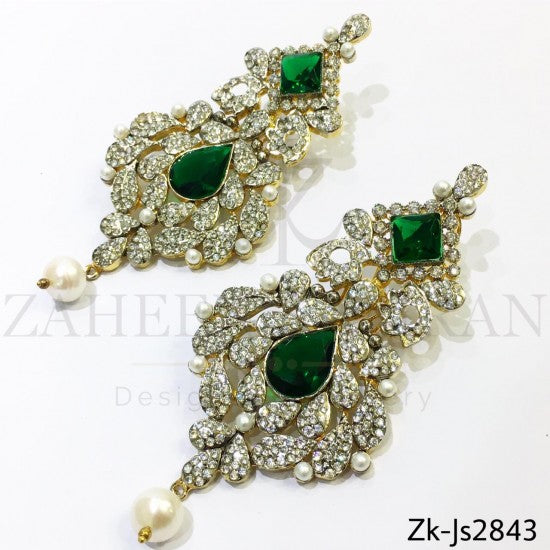 Silver emerald set