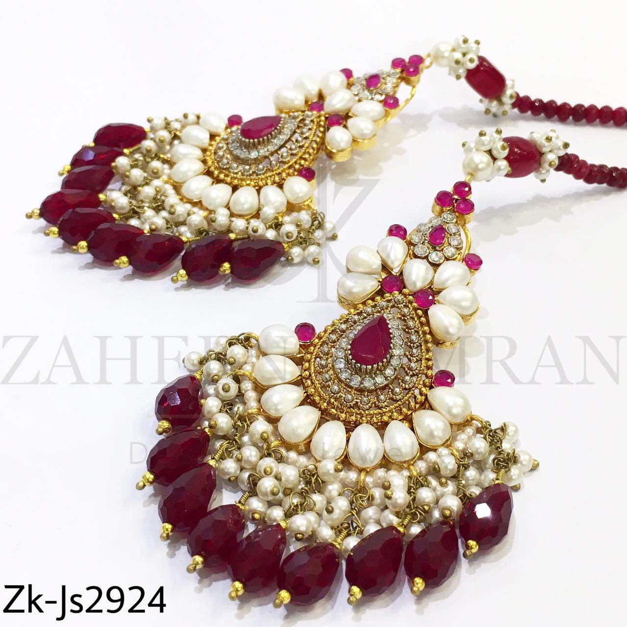Ruby pearls set