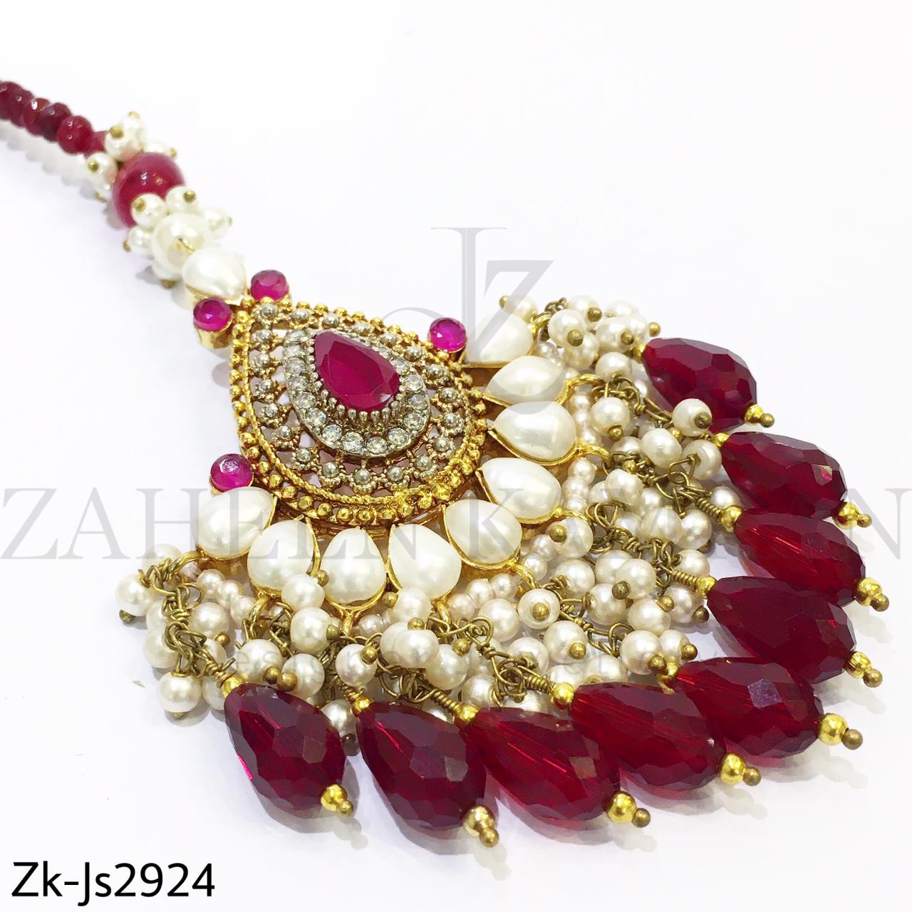 Ruby pearls set