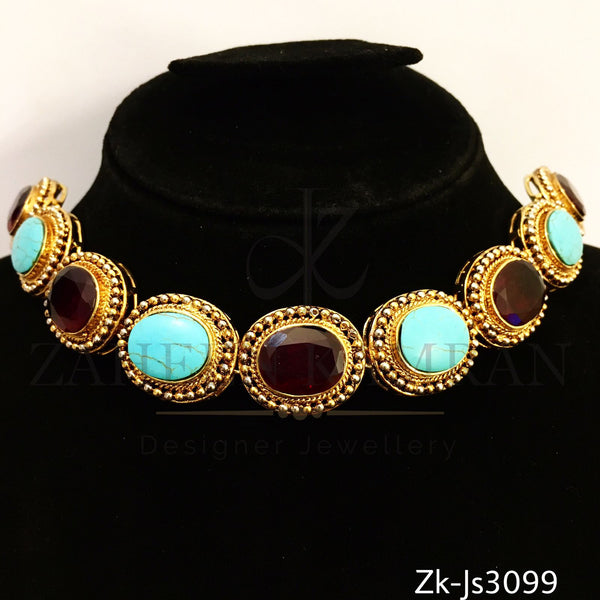 Feroza Ruby Choker Set