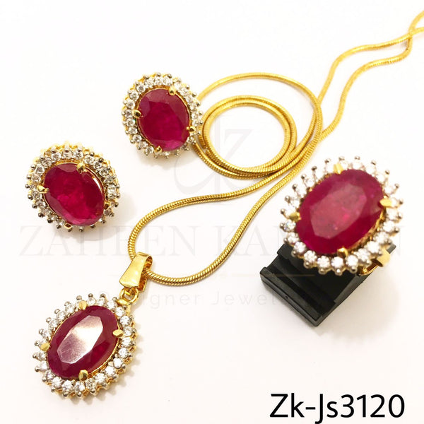 Ruby Pendant Set