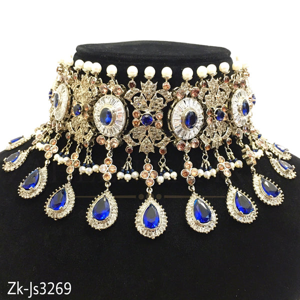 Zirconian Sapphire Choker Set