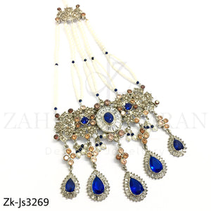 Zirconian Sapphire Choker Set