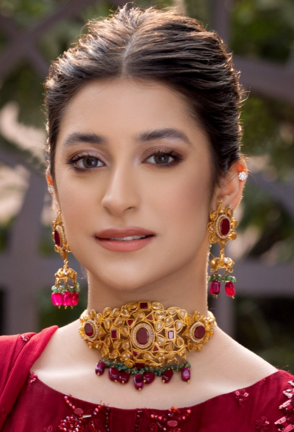 Champagne Ruby Choker Set