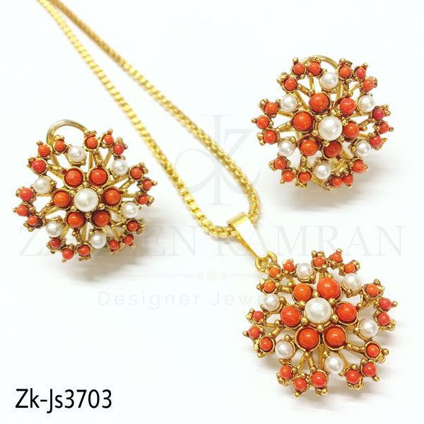 Floral orange pendant