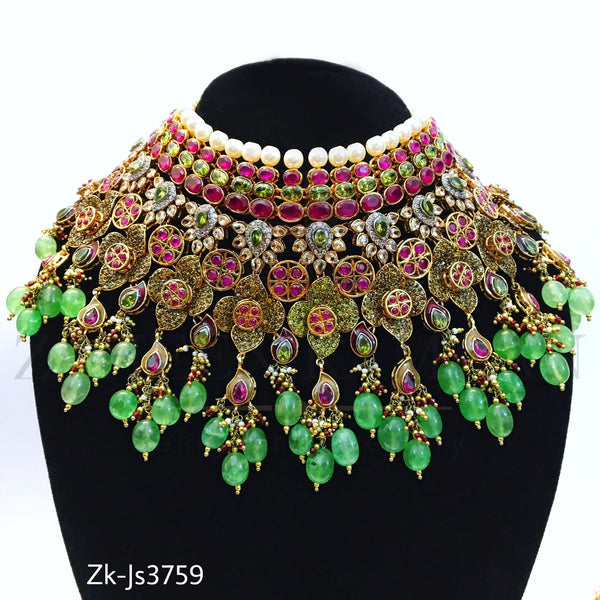 Peridot vintage bridal necklace