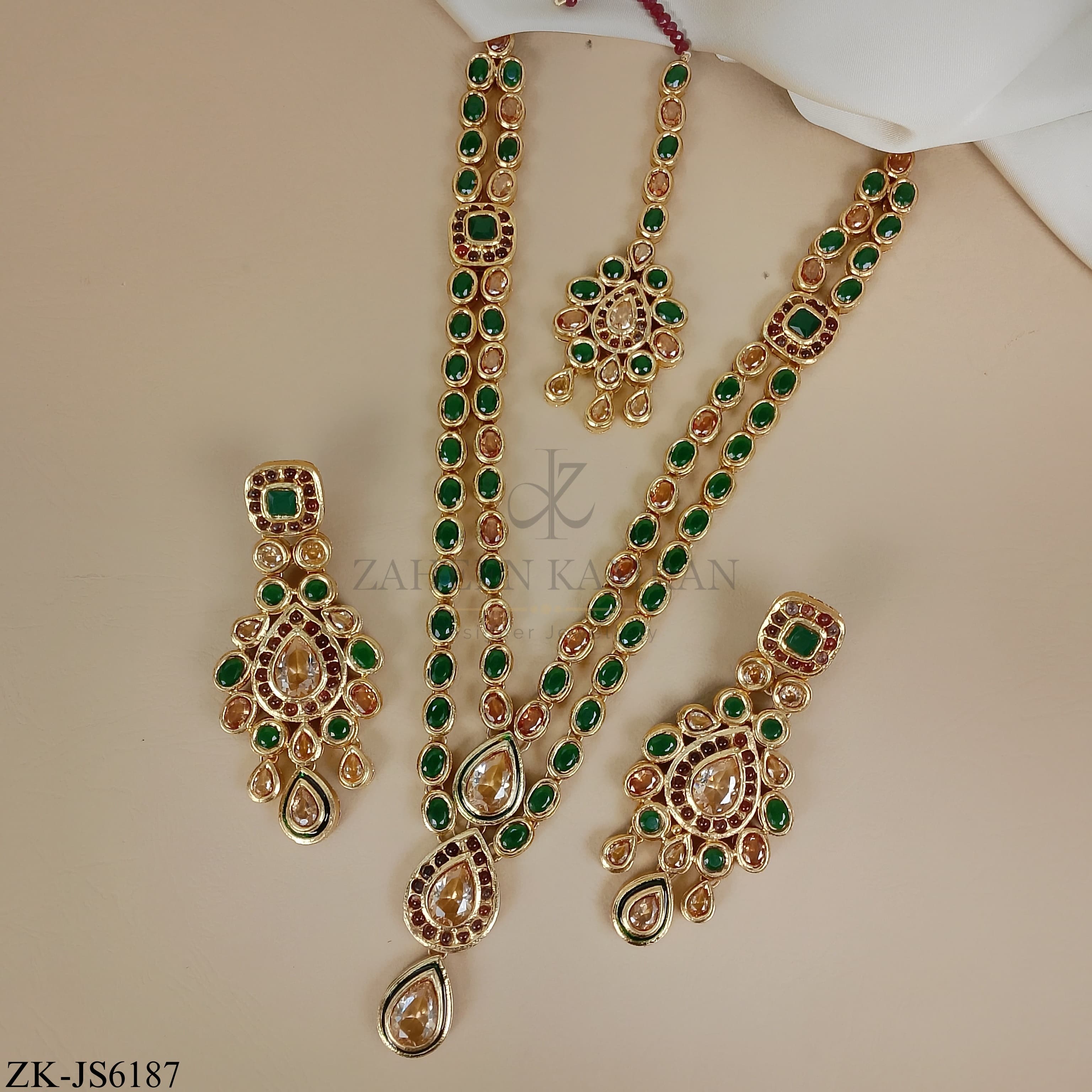 EMERALD MALA SET