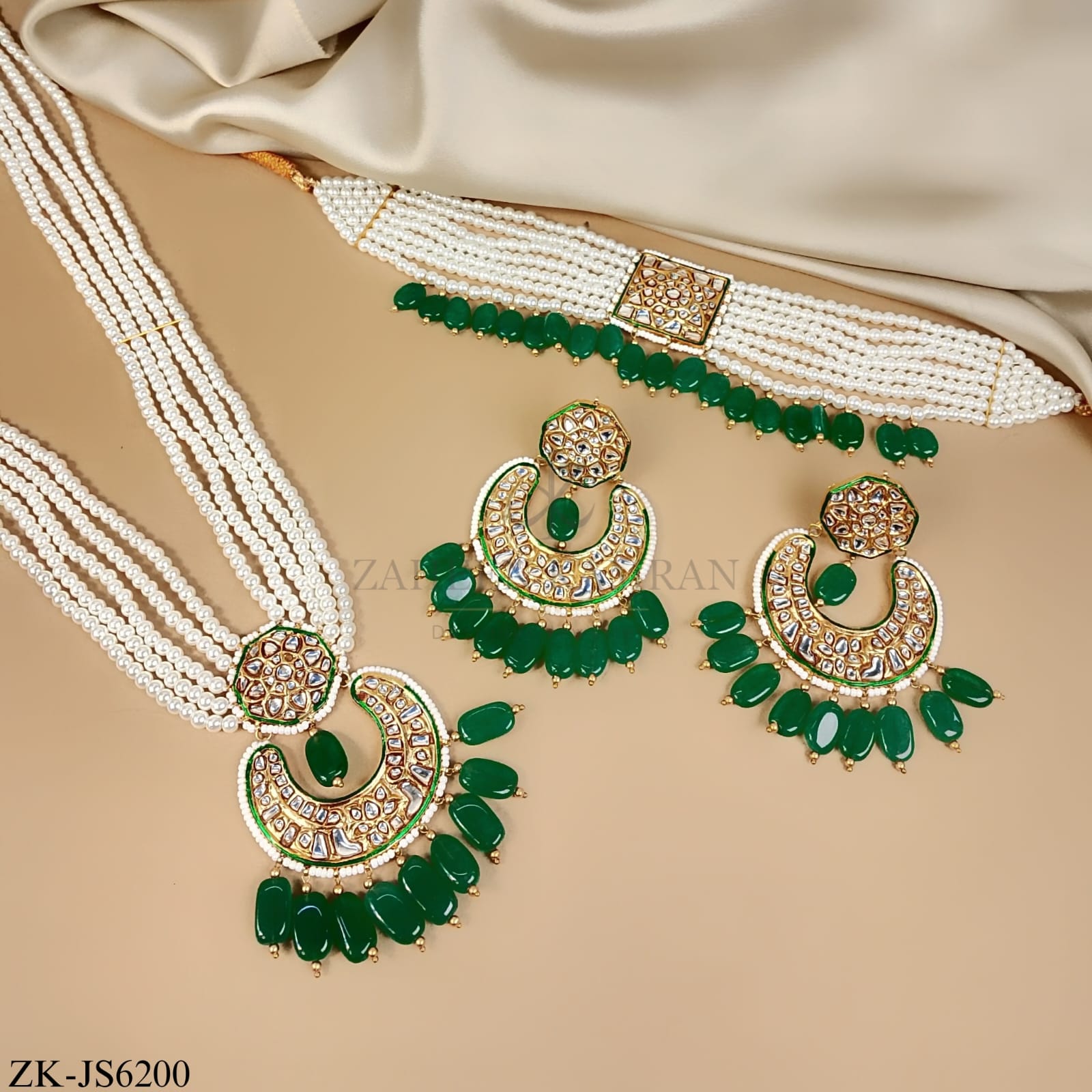 EMERALD KUNDAN SET