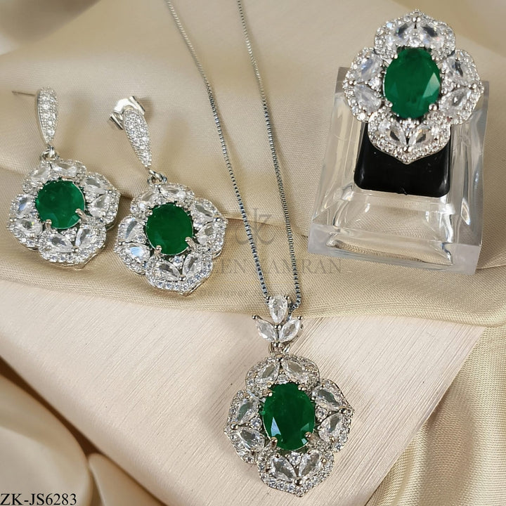 EMERALD SILVER SET