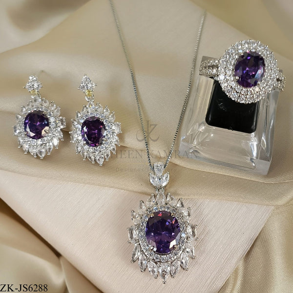 AMETHYST SILVER SET