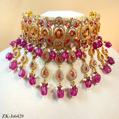 PINK ZIRCONIA CHOKER SET