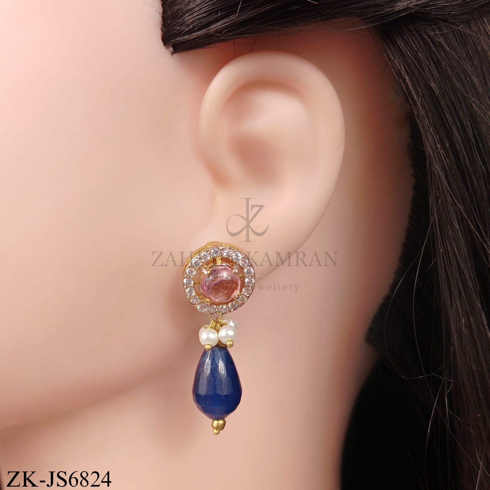 GOLD PINK DROP CHOKER SET