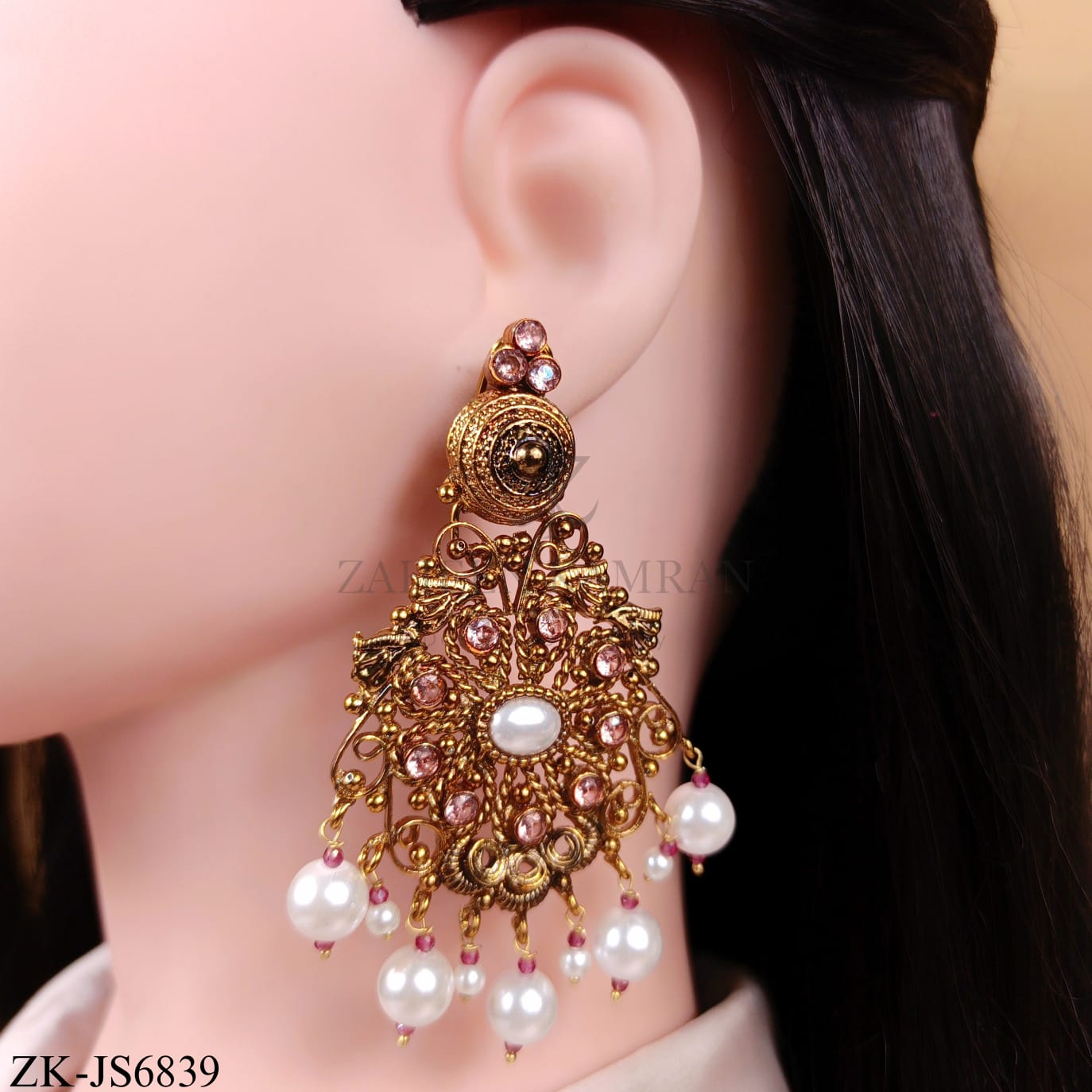 ANTIQUE PEARLS DAHLIA FLORAL SET