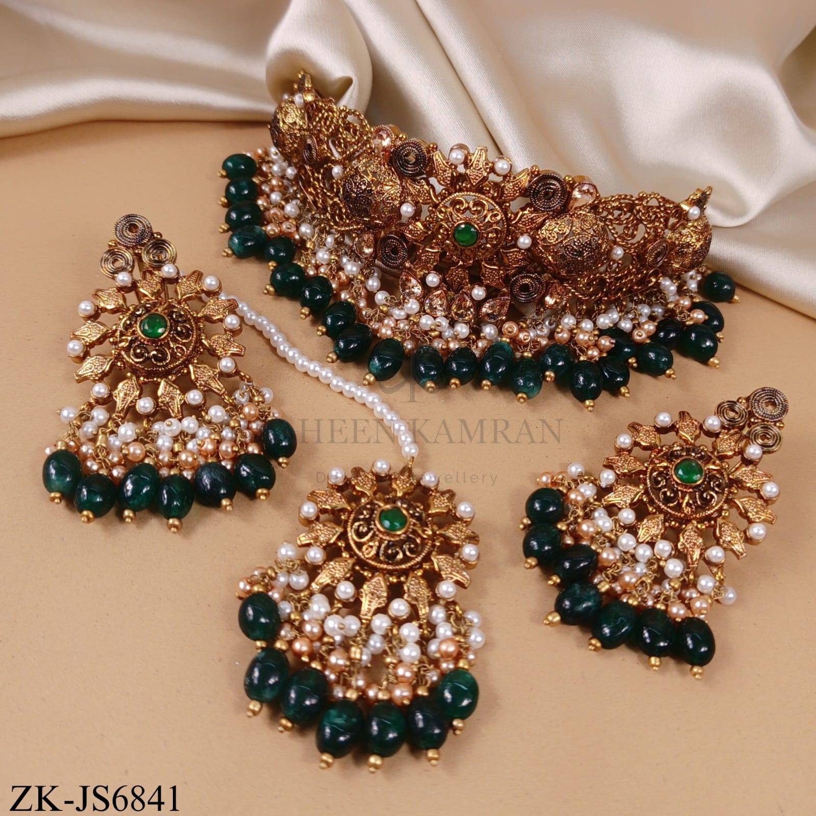 GOLDEN EMERALD DEW BRIDAL SET