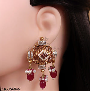 GOLDEN PINK LATTICE CHOKER SET