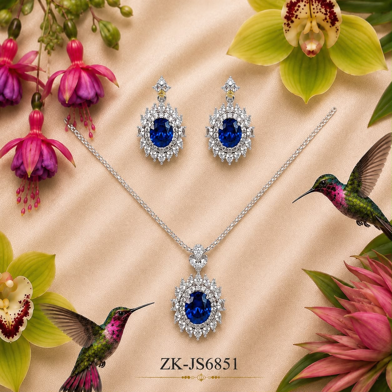 Sapphire Bead Drop Set