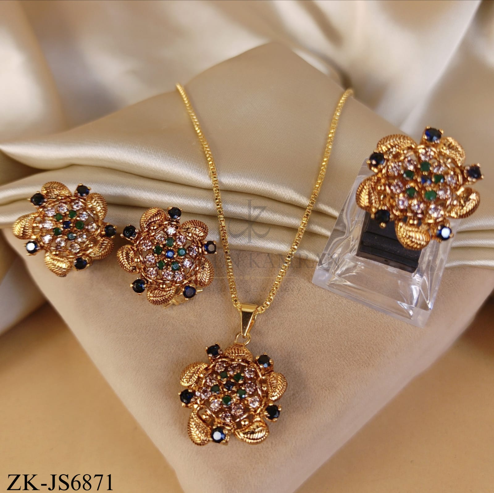 SAPPHIRE FILIGREE FLORAL SET