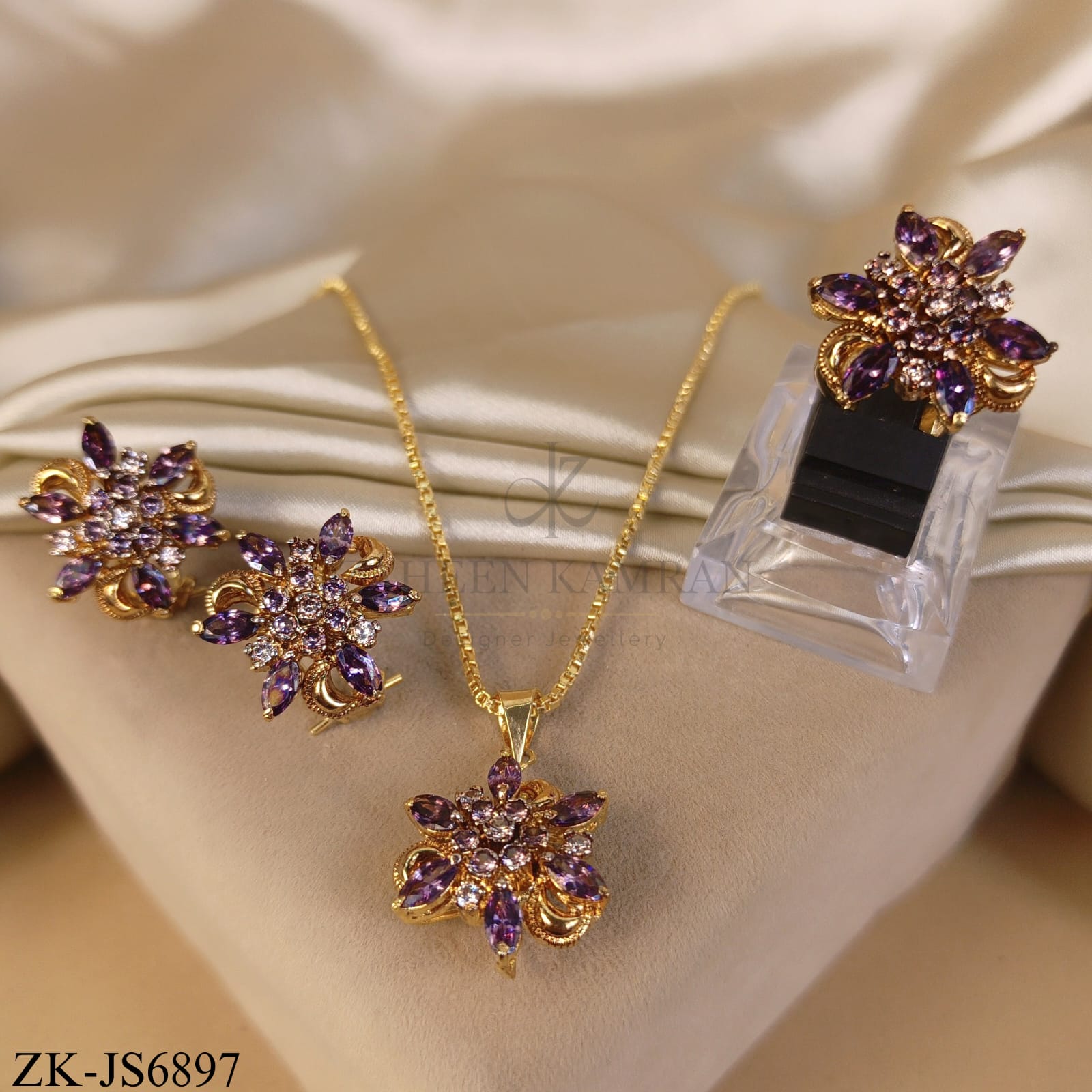 AMETHYST FLORAL TRIO SET