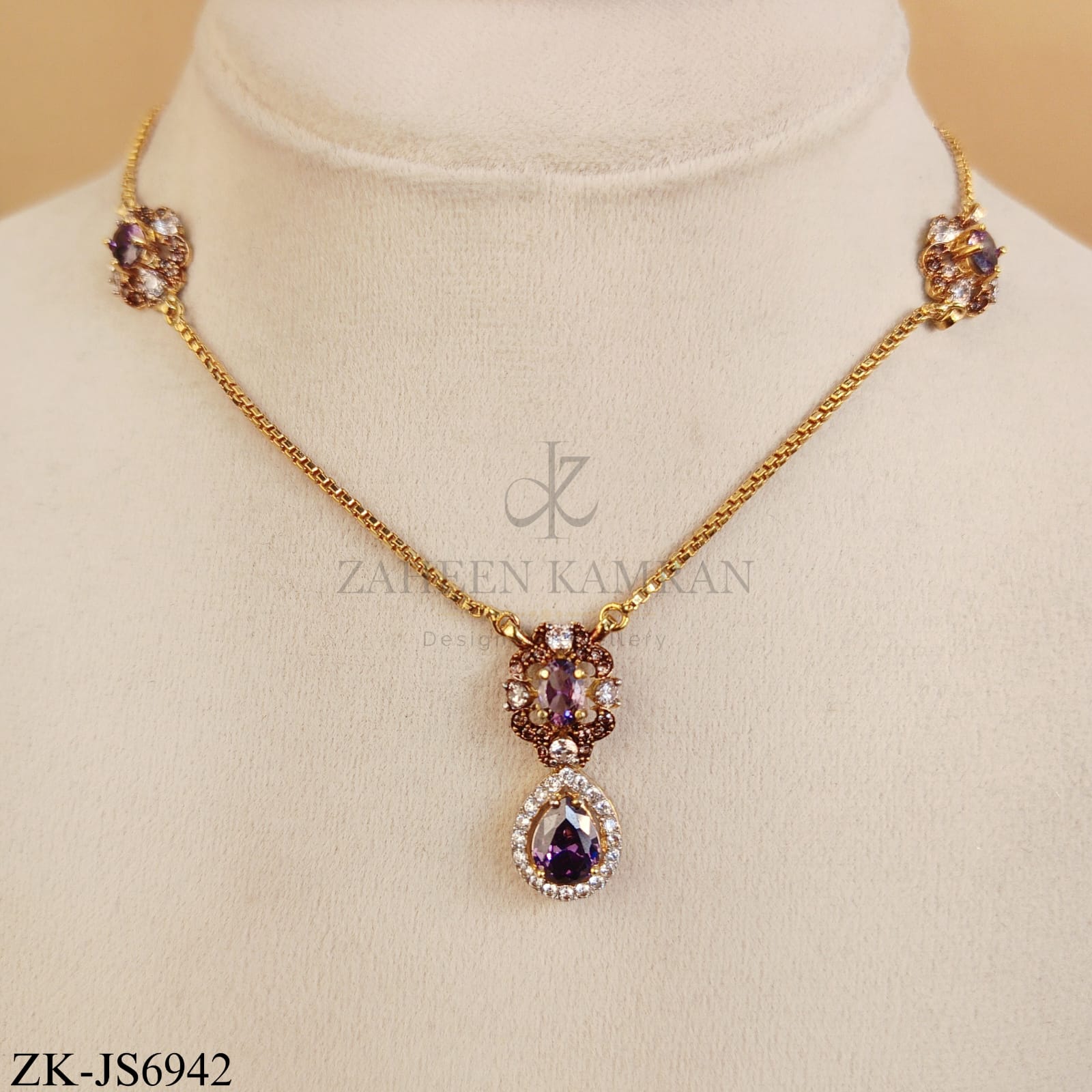 AMETHYST PENDANT MALA SET