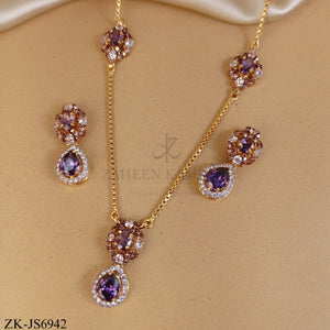 AMETHYST PENDANT MALA SET