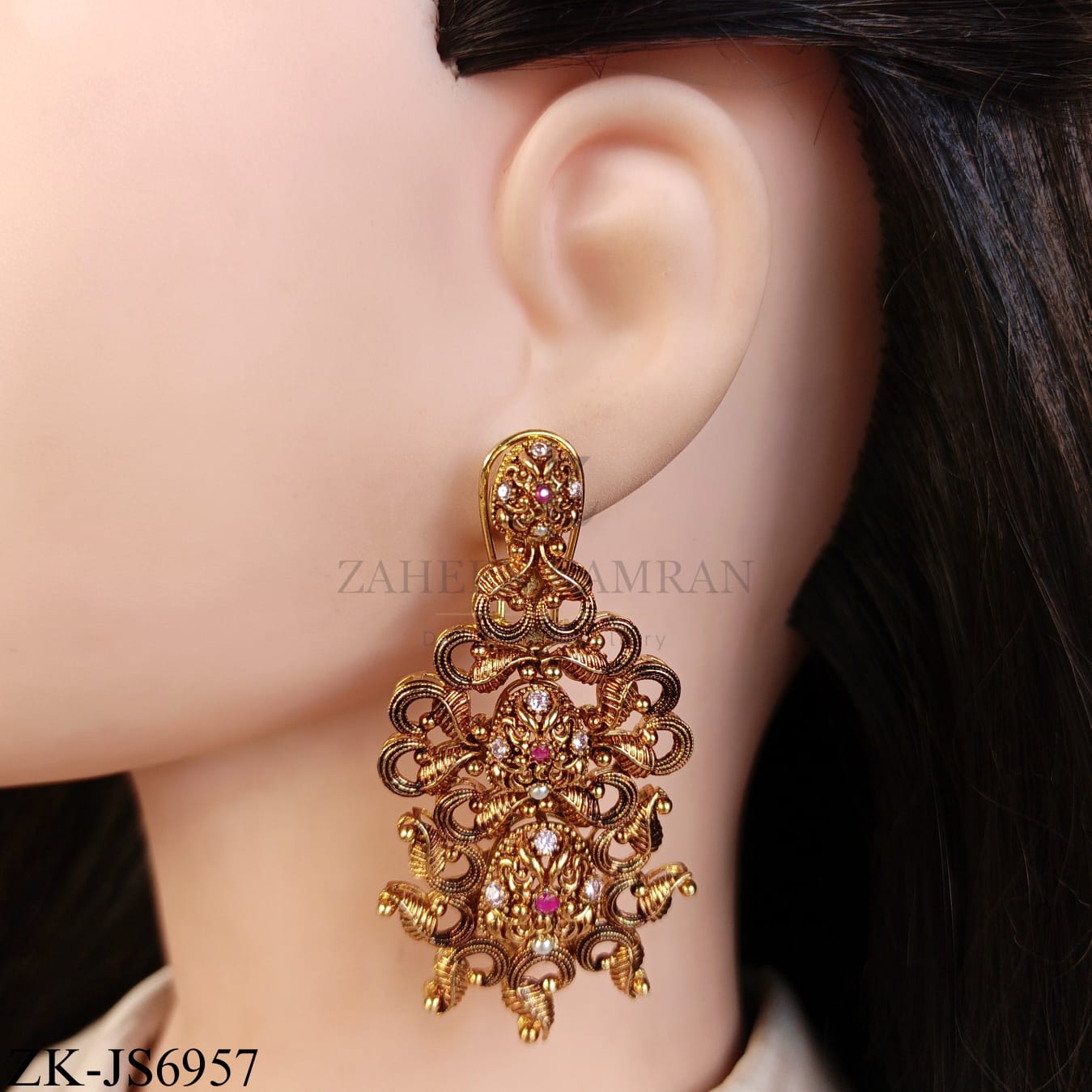 REGAL RUBY ANTIQUE BRIDAL SET