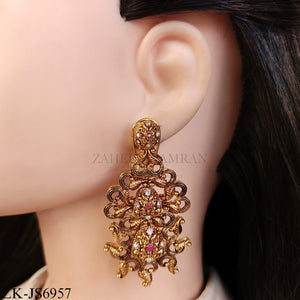 REGAL RUBY ANTIQUE BRIDAL SET