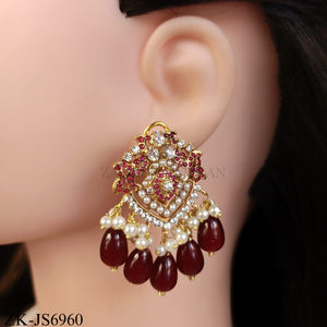GOLDEN DEEP RED HEART SHAPED SET