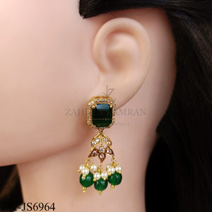 ROYAL EMERALD ORNATE PENDANT MALA SET