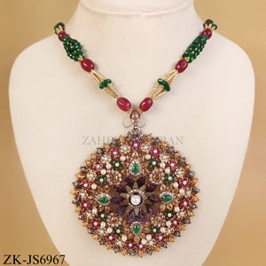 MULTI BIG ROUND PENDANT MALA SET