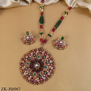 MULTI BIG ROUND PENDANT MALA SET