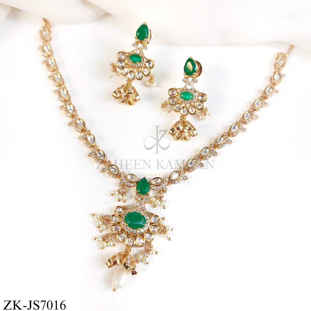 Emerald Polki Set