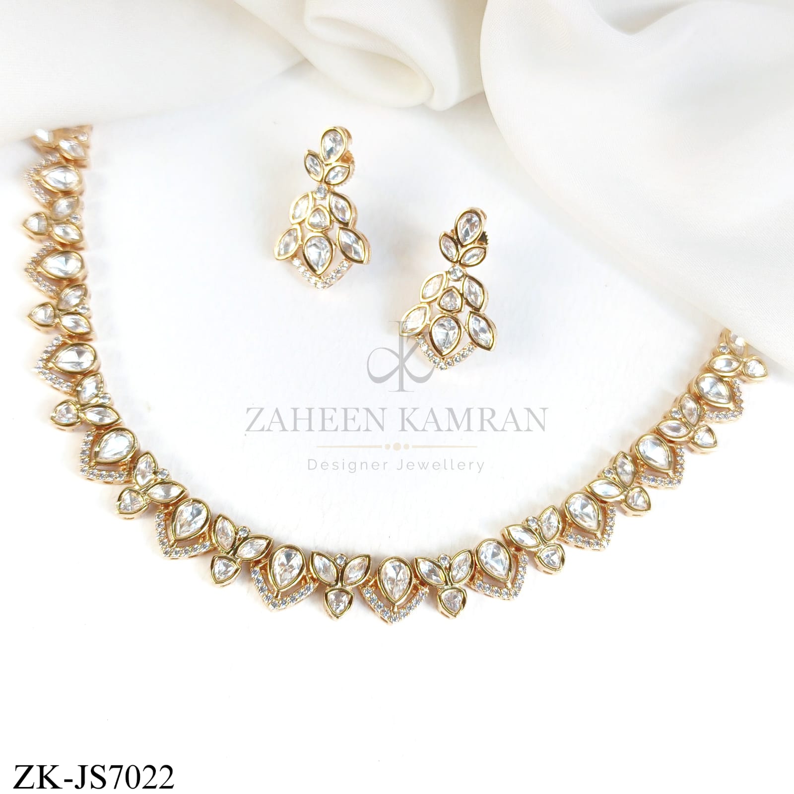 White Kundan Set