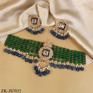 CASCADE EMERALD SAPPHIRE CHOKER SET