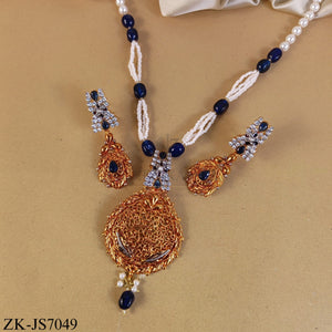 ANTIQUE SAPPHIRE LONG MALA SET