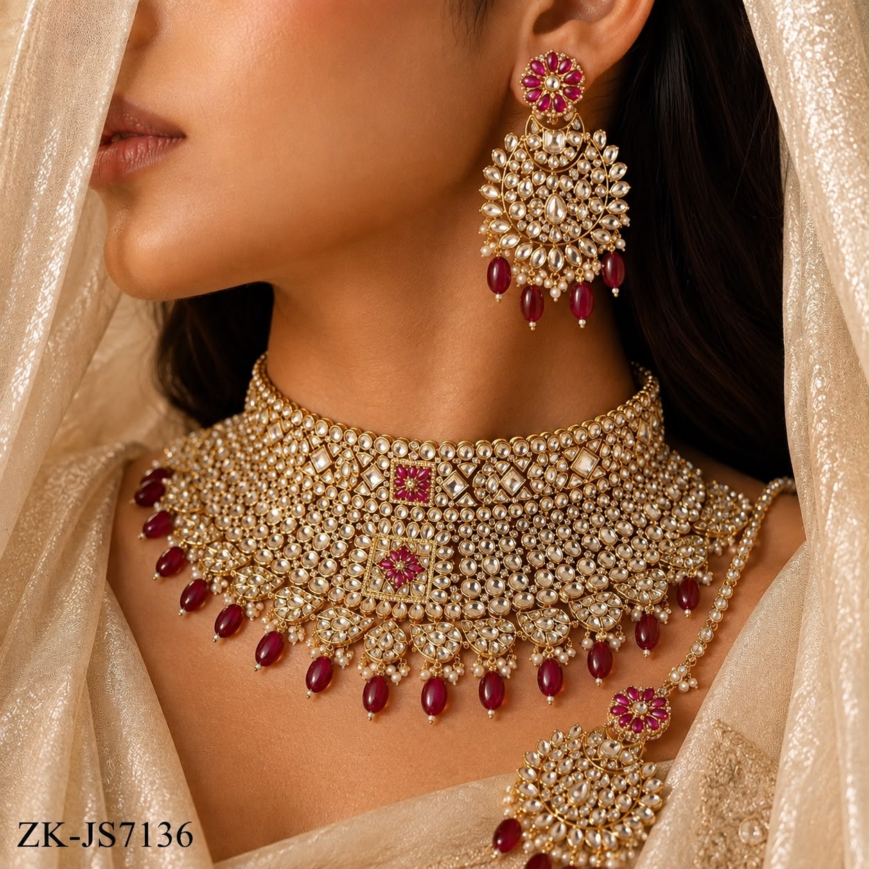 RUBY KUNDAN FLORAL SET