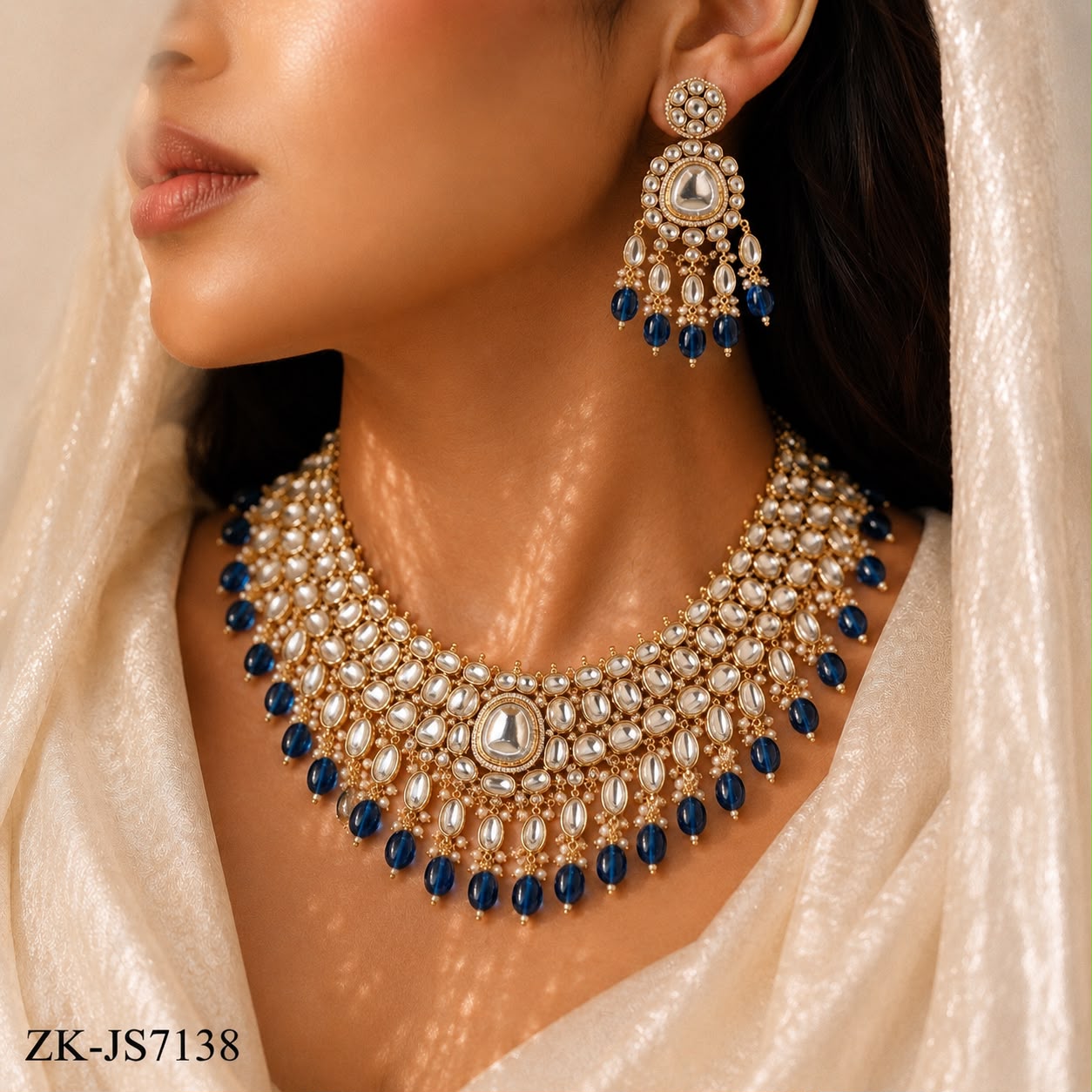 SAPPHIRE KUNDAN SET