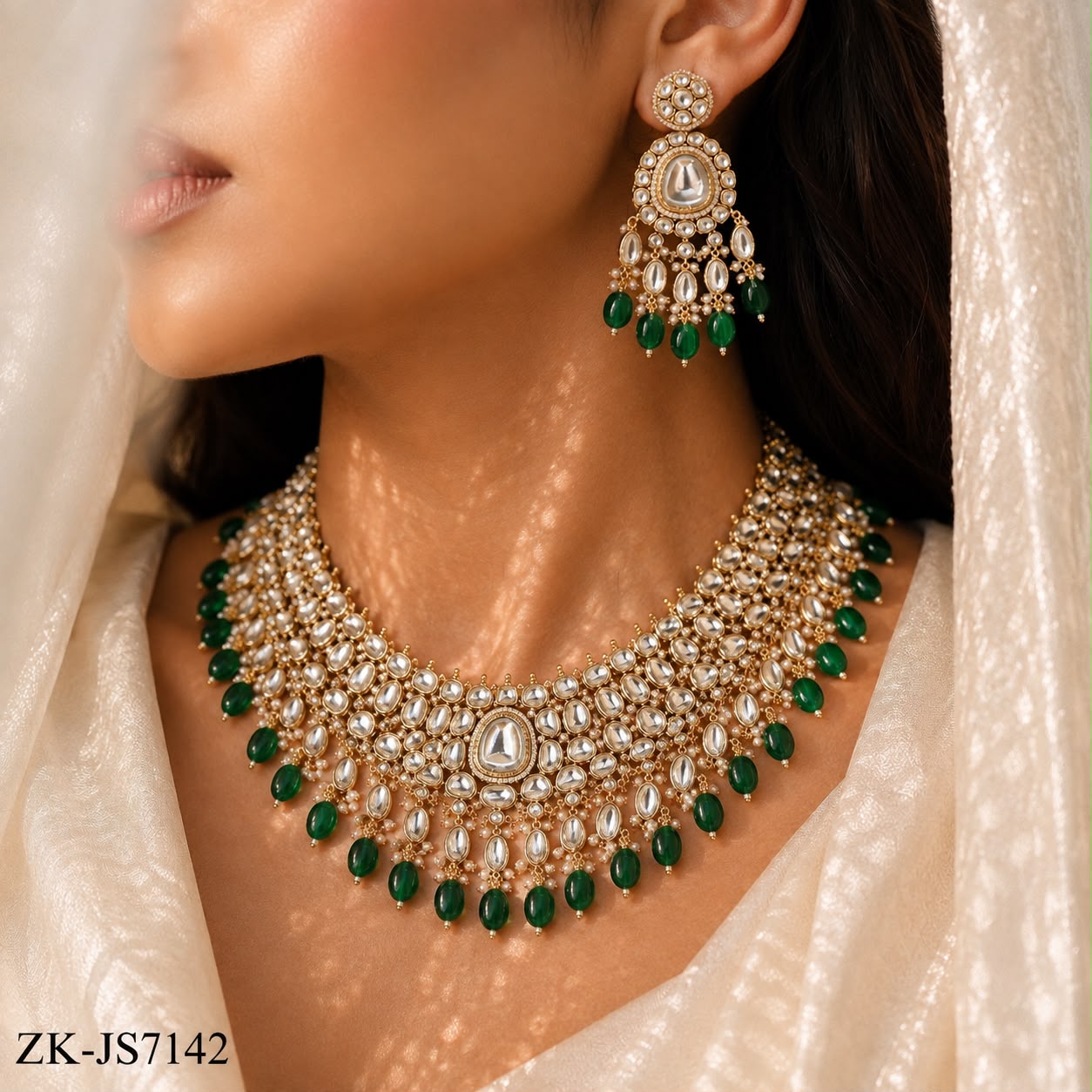 EMERALD KUNDAN SET