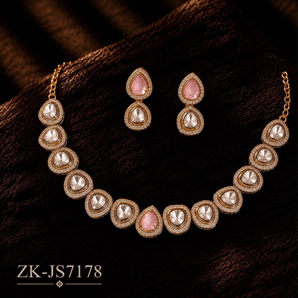 SOFT PINK KUNDAN SET