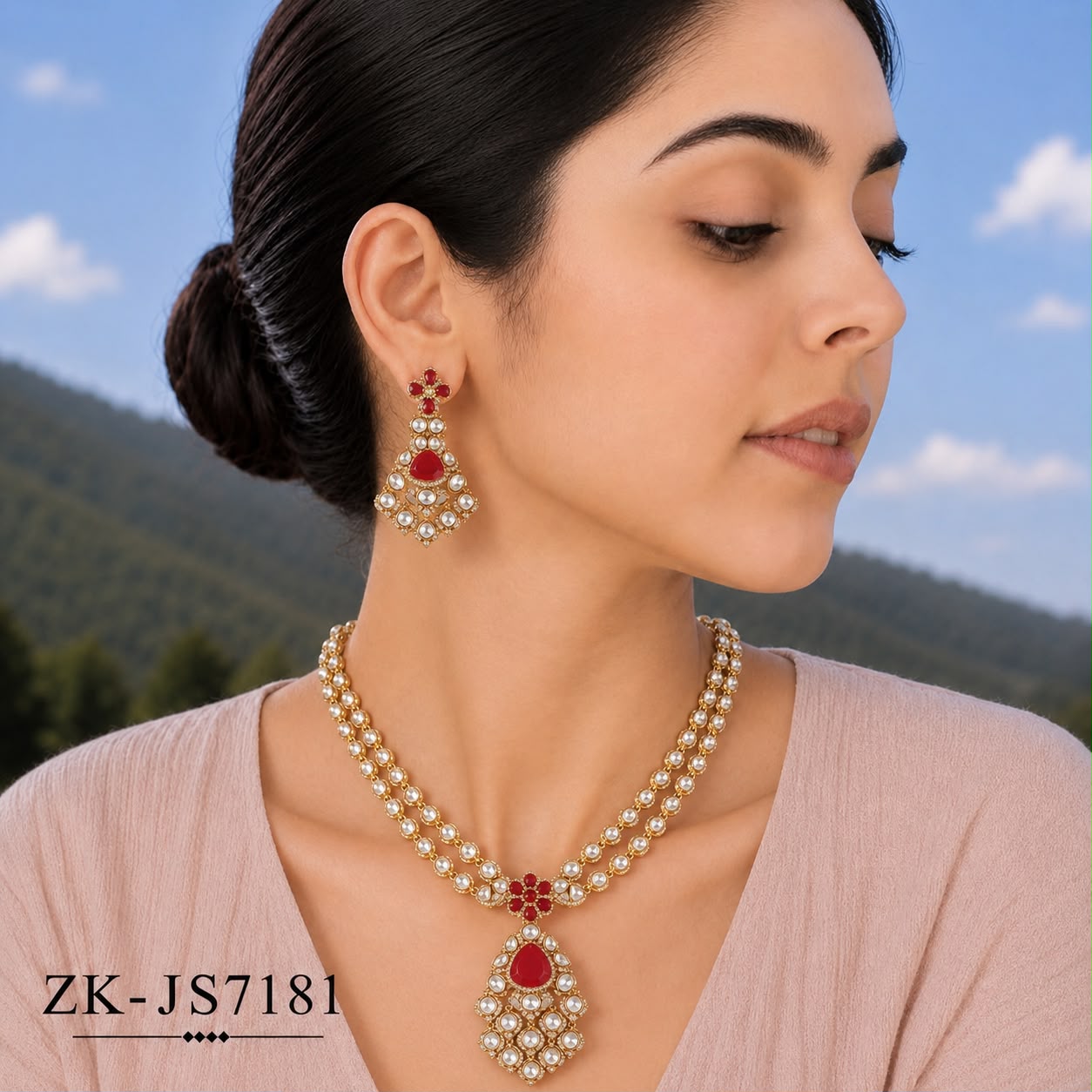 RUBY DUAL KUNDAN SET