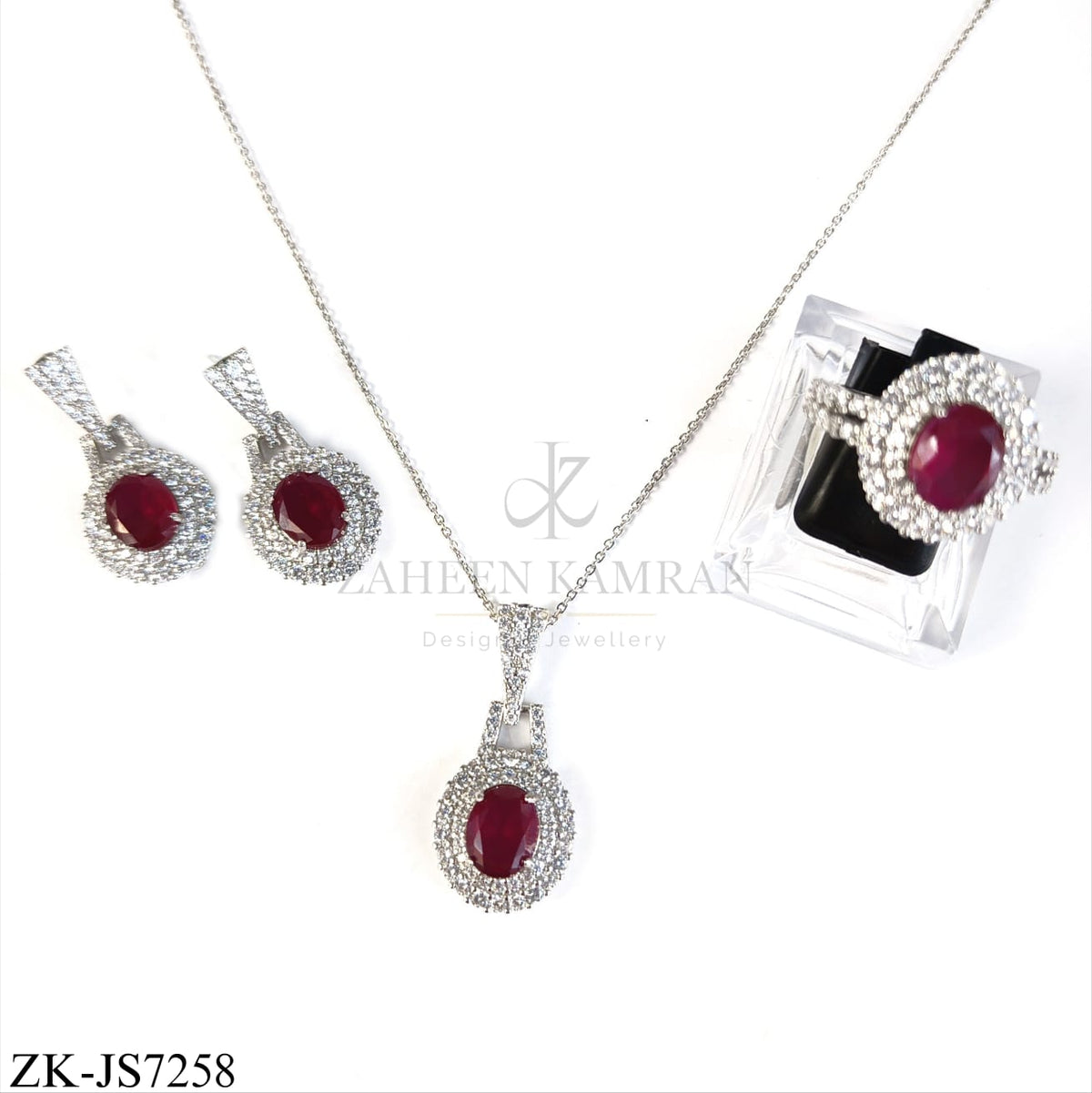 SILVER RUBY SET