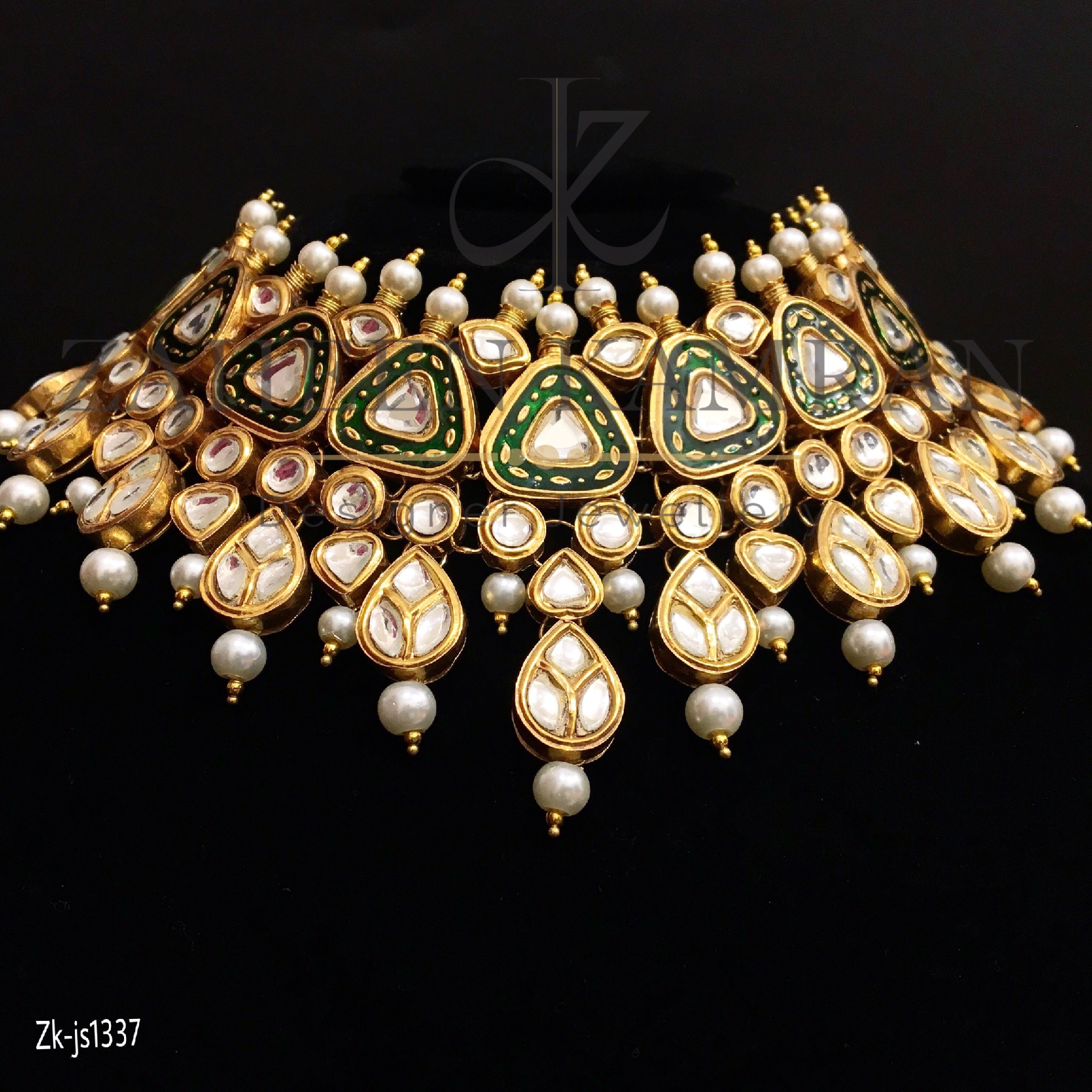 Kundan Meena Necklace Set