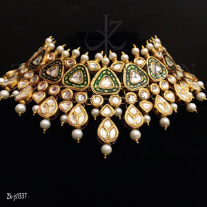 Kundan Meena Necklace Set