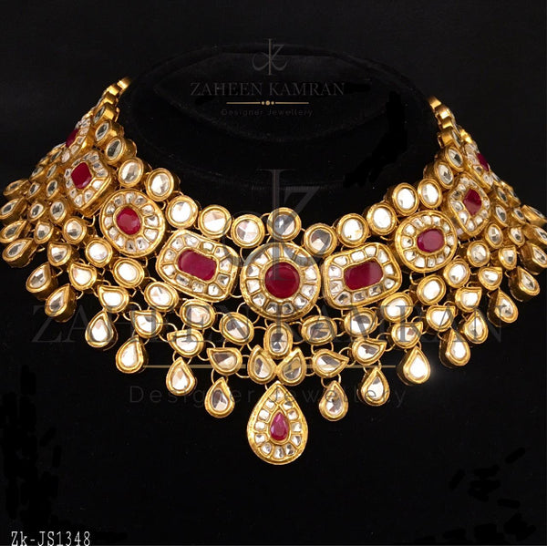 Ruby Kundan Necklace Set