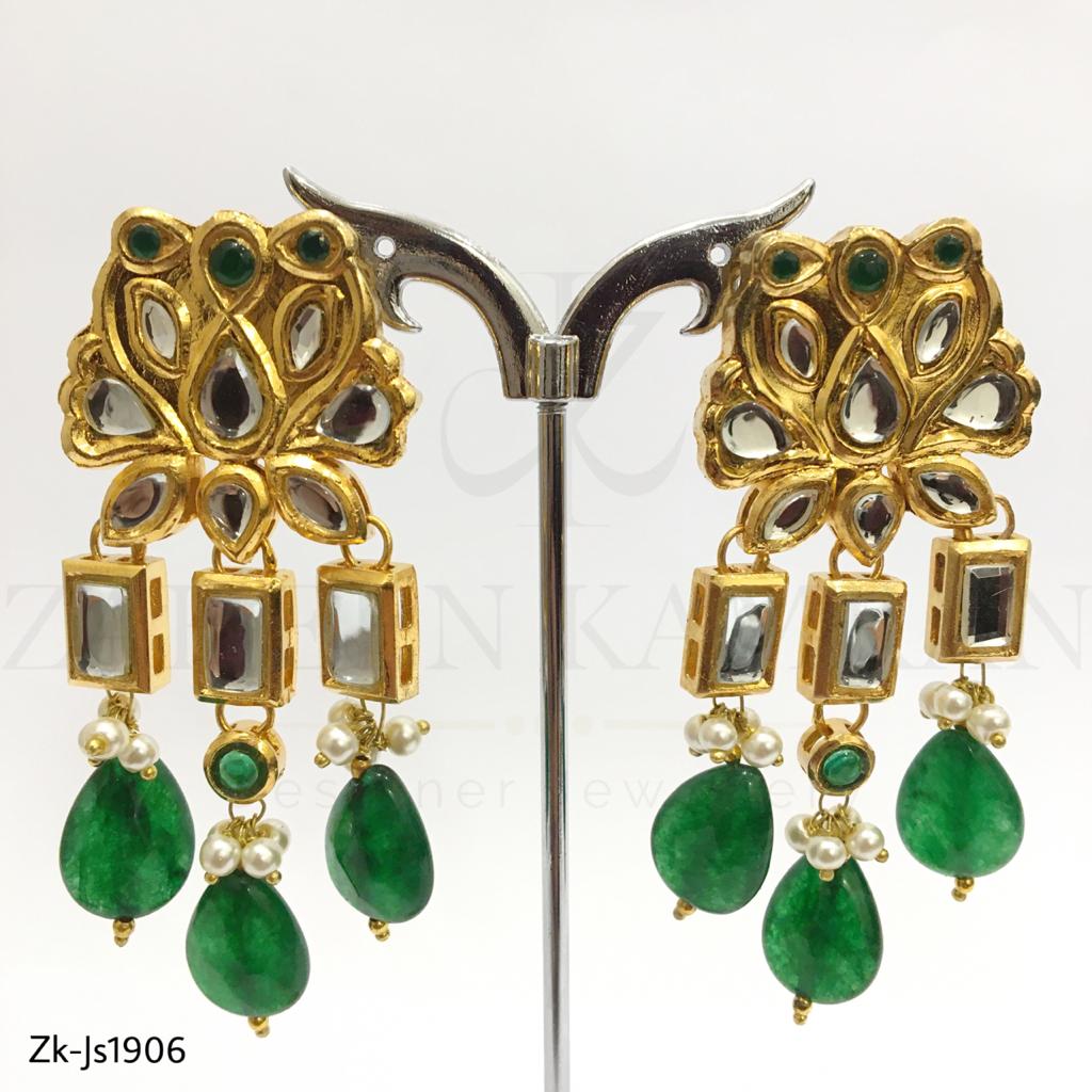 Green Beads Kundan necklace