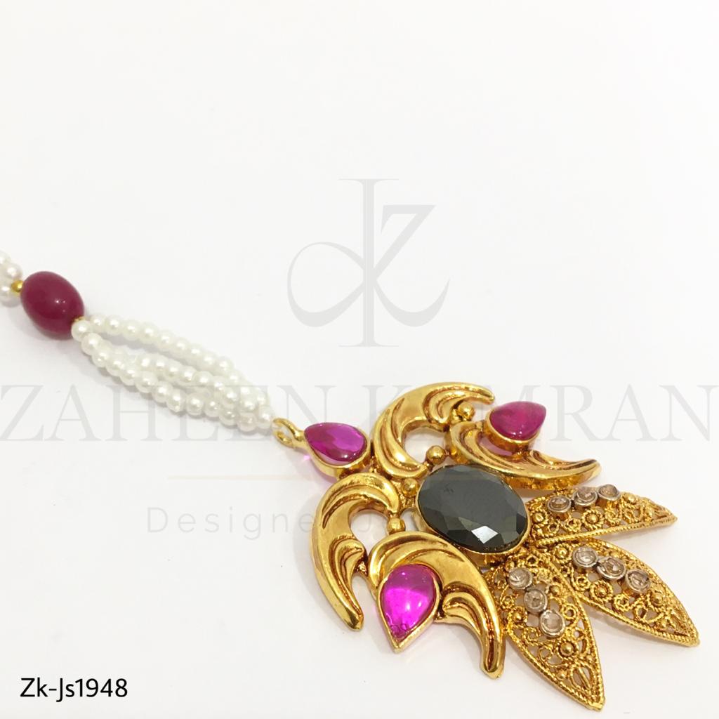 Floral Antique Gold Plated Bridal Set