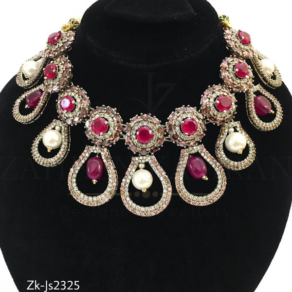 Stylish Zirconian ruby set