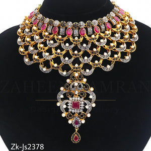 Silver gold bridal set