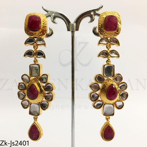 Textured kundan ruby kit set