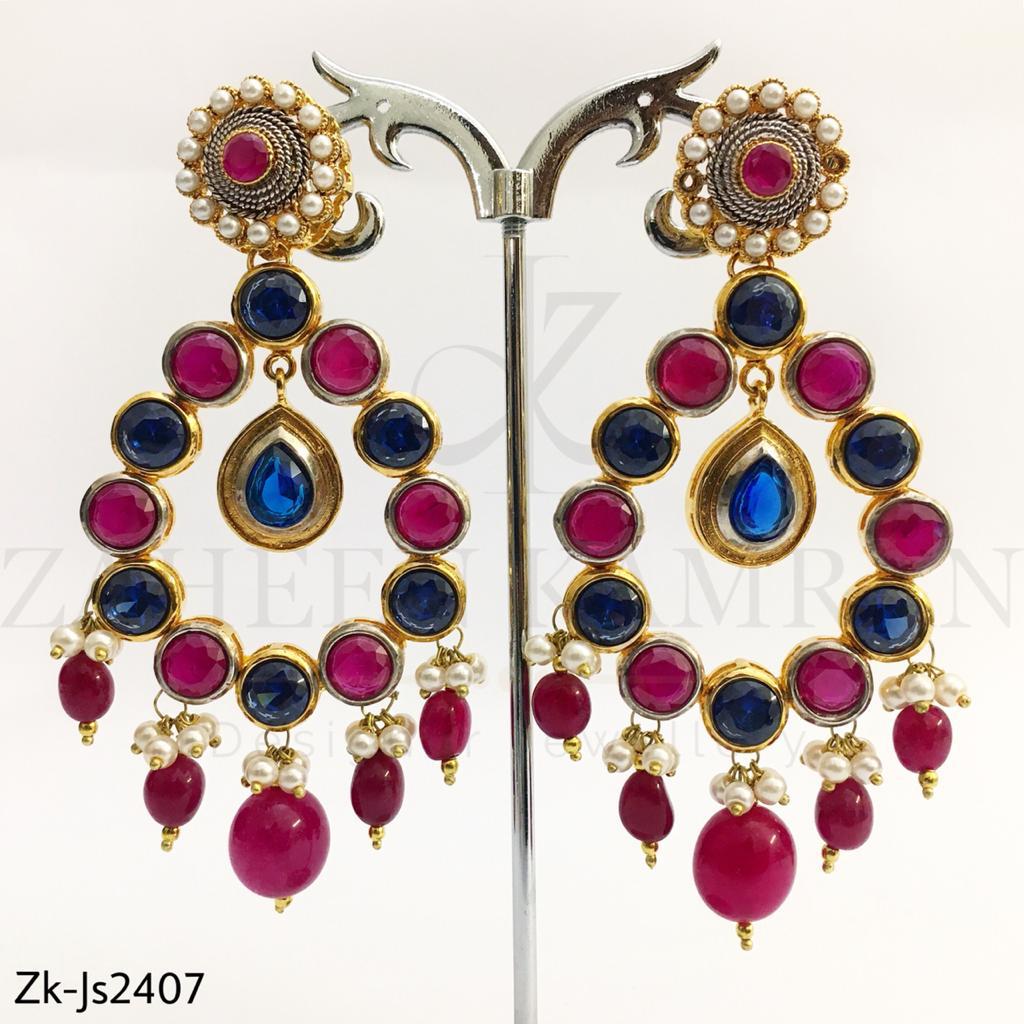 Ruby sapphire choker set