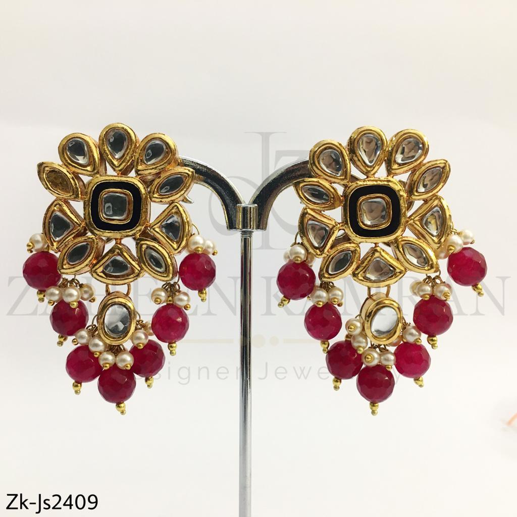 Kundan ruby mala set